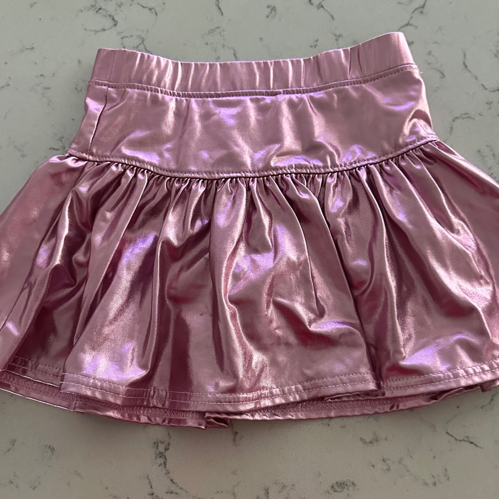 Metallic Pink Kids Skort